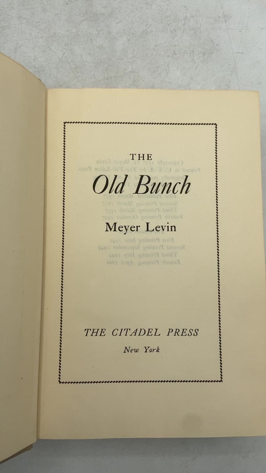 The Old Bunch by Meyer Levin - title page