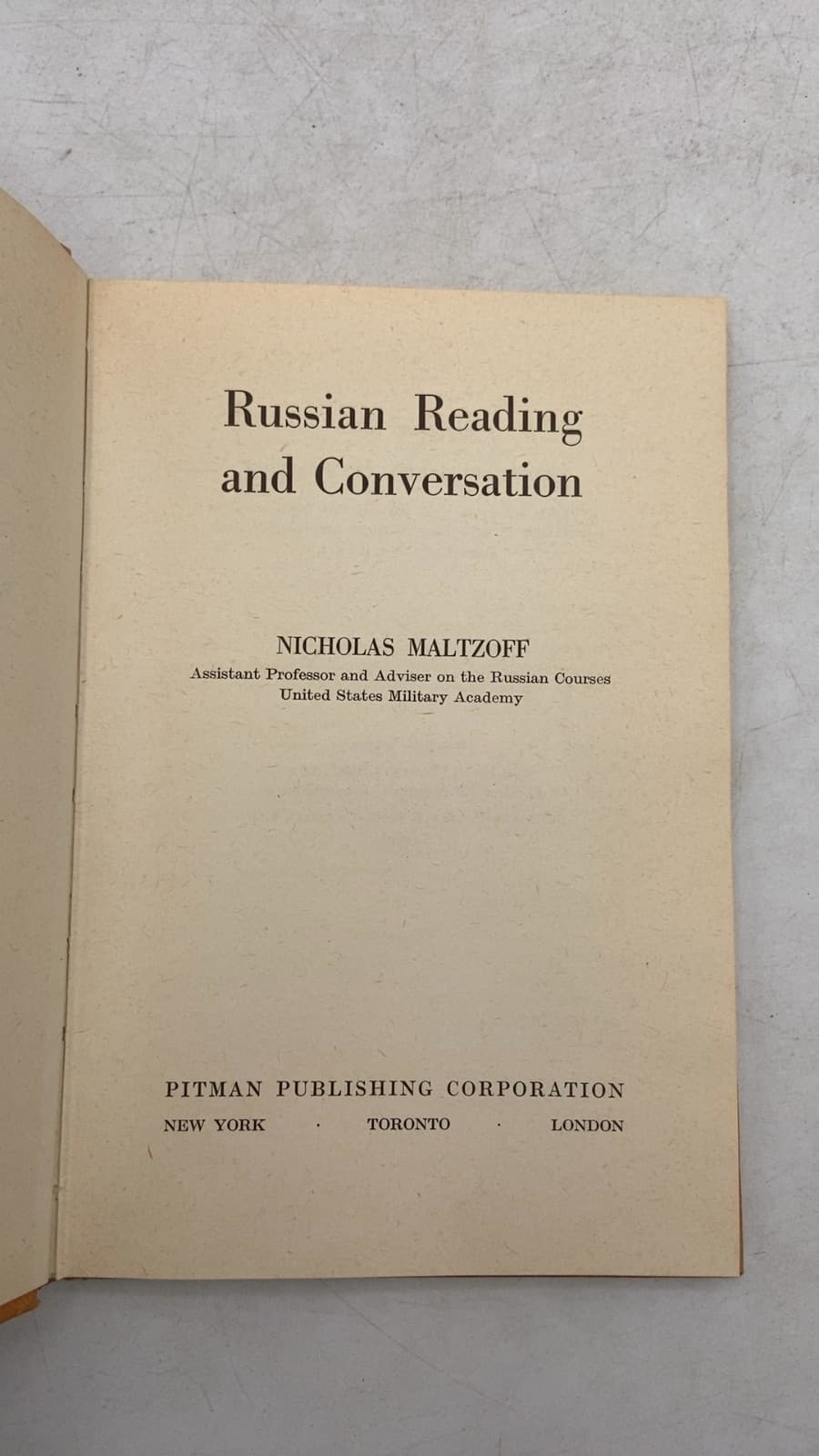 Russian Reading and Conversation by Nicholas Maltzoff - title page