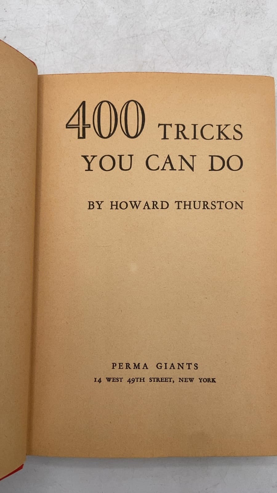 400 Tricks You Can Do by Howard Thurston - title page