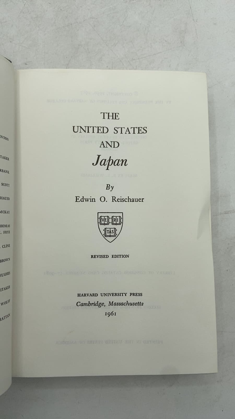 The United States and Japan by Edwin O. Reischauer - title page