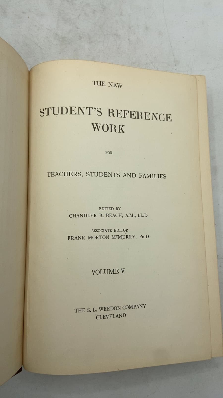 The New Student's Reference Work, Volume V by Chandler B. Beach (Editor), Frank Morton McMurry (Associate Editor) - title page