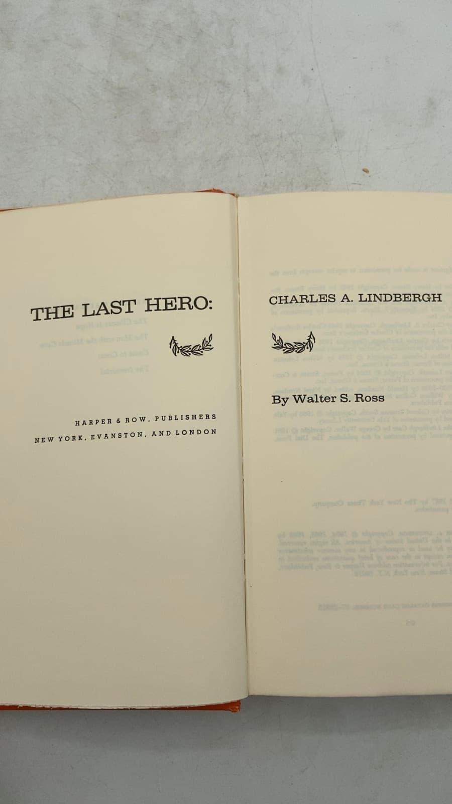THE Last Hero: Charles A. Lindbergh by Walter S. Ross - title page