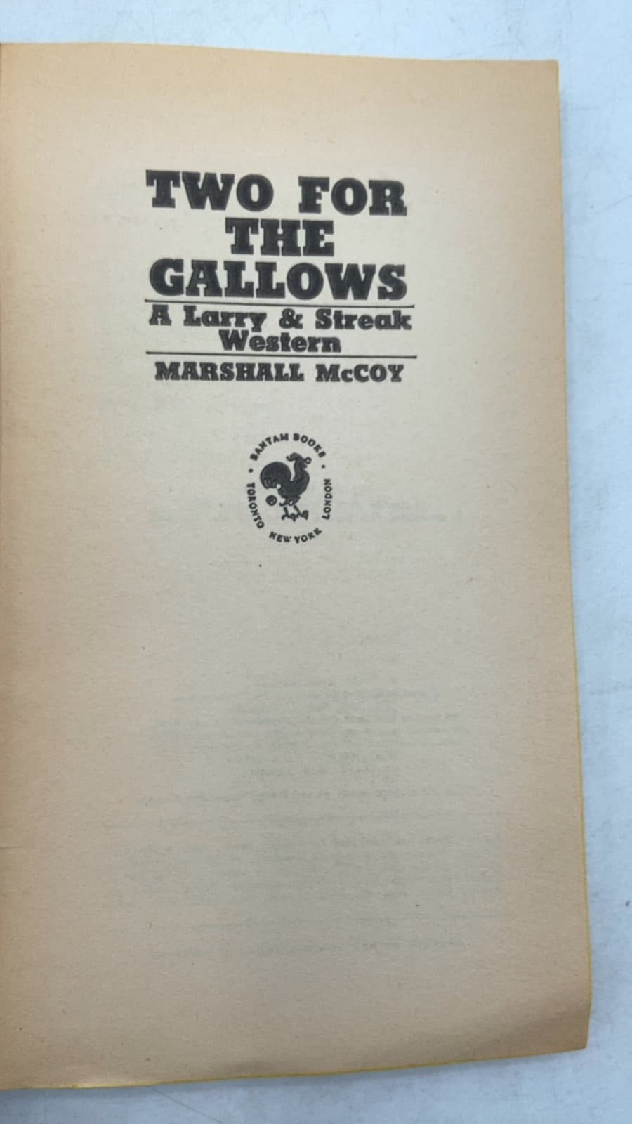 Two for the Gallows by Marshall McCoy - title page