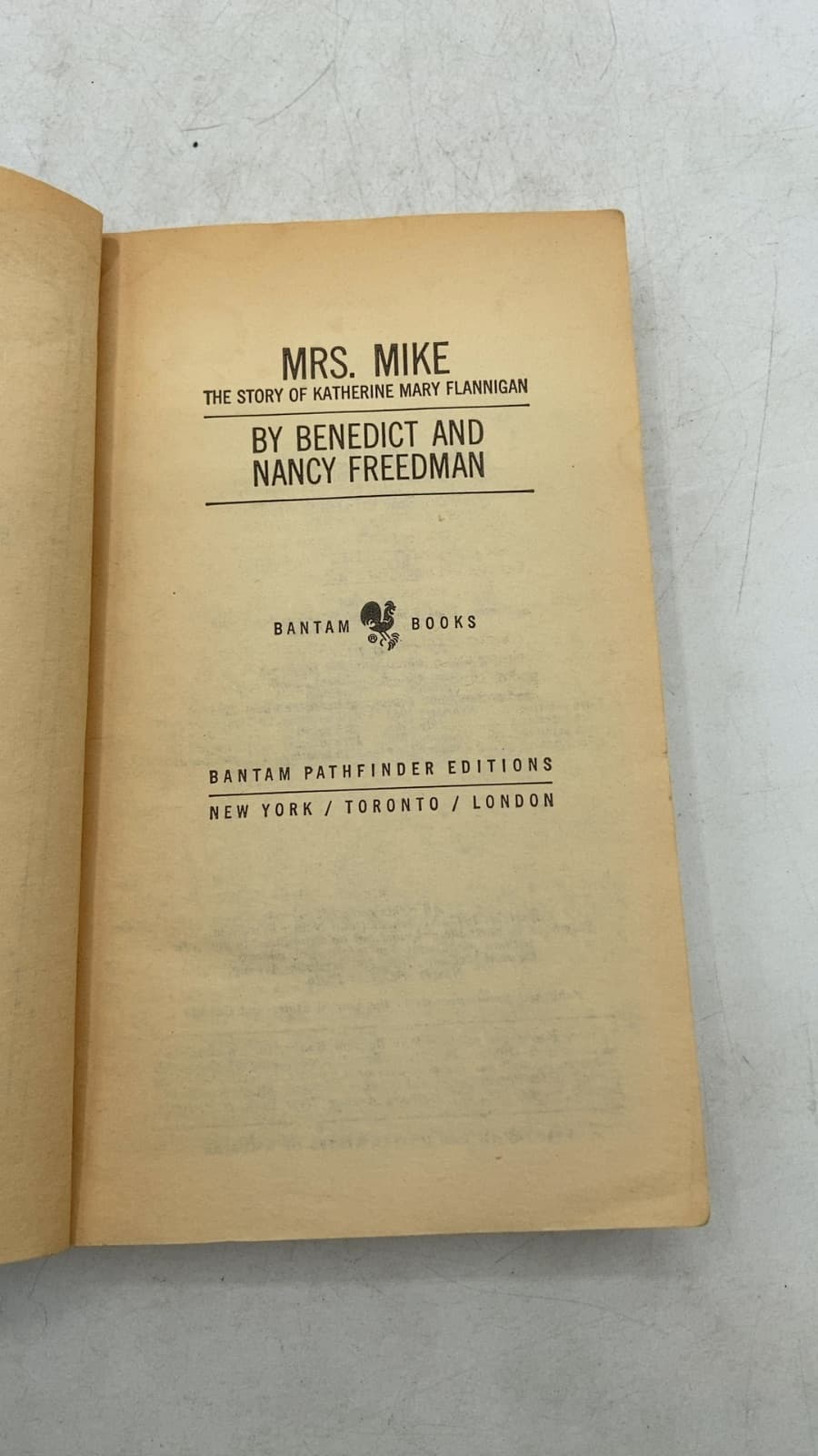 Mrs. Mike by Benedict AND Nancy Freedman - title page
