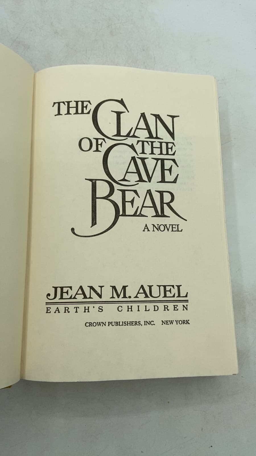 The Clan of the Cave Bear by Jean M. Auel - title page