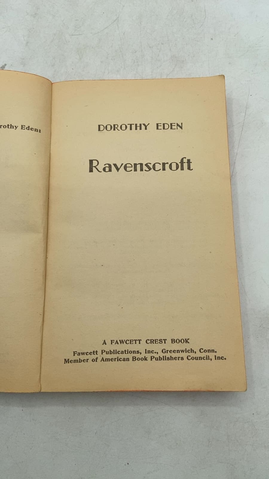 Ravenscroft by Dorothy Eden - title page