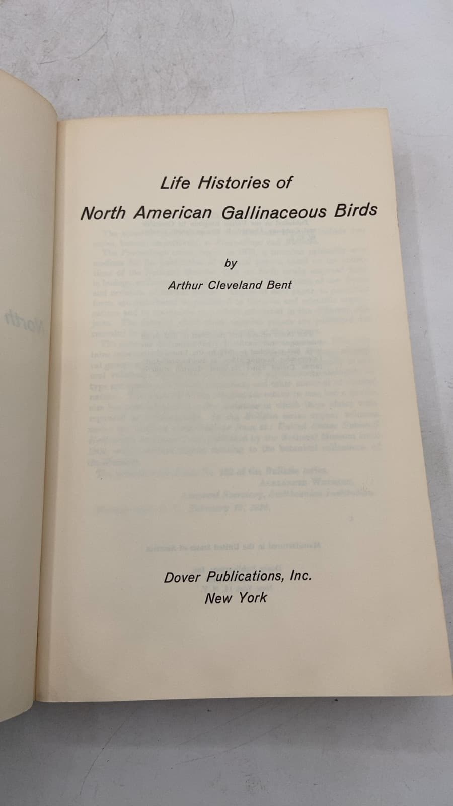 Life Histories of North American Gallinaceous Birds by Arthur Cleveland Bent - title page