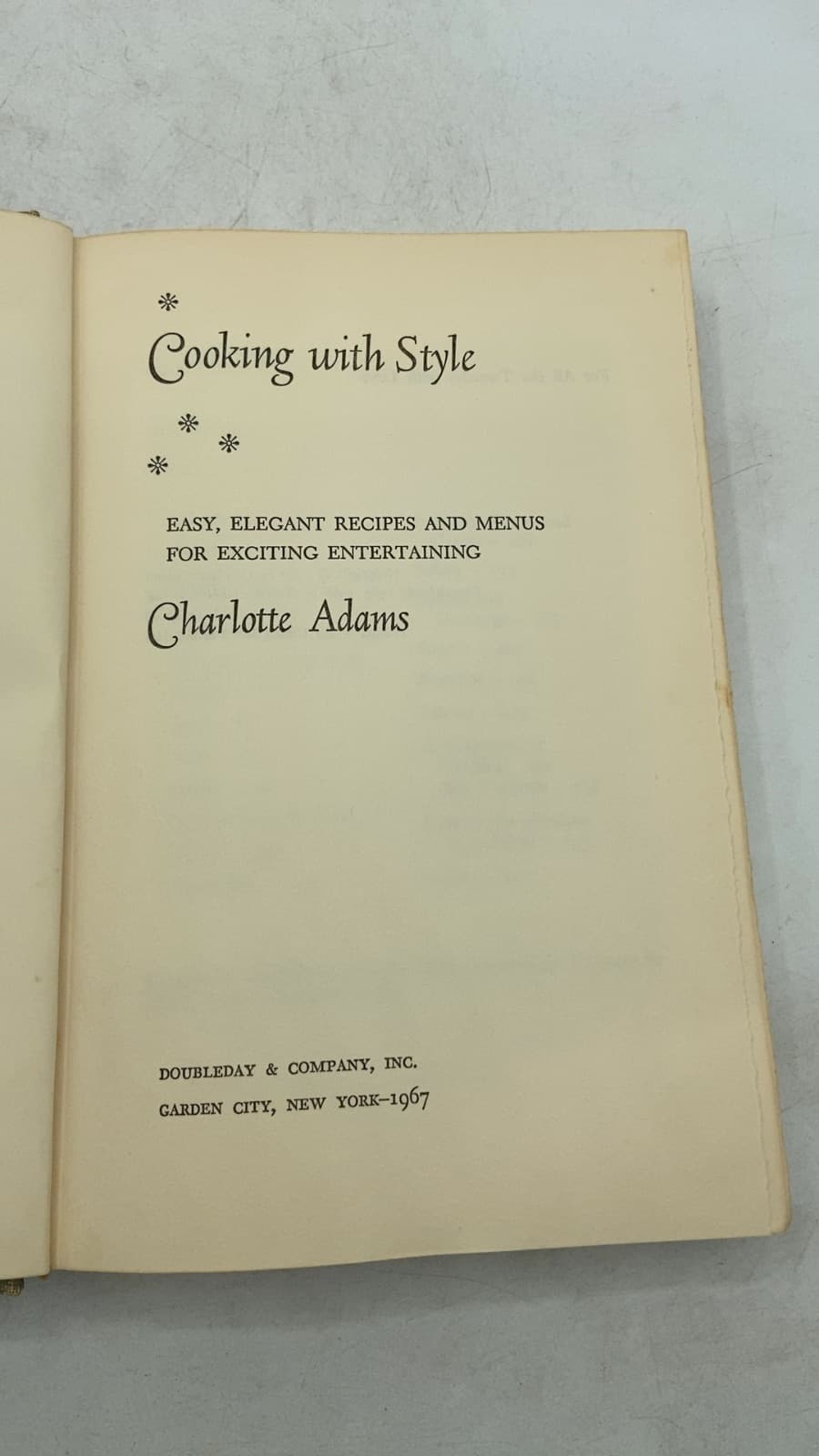 Cooking with Style by Charlotte Adams - title page