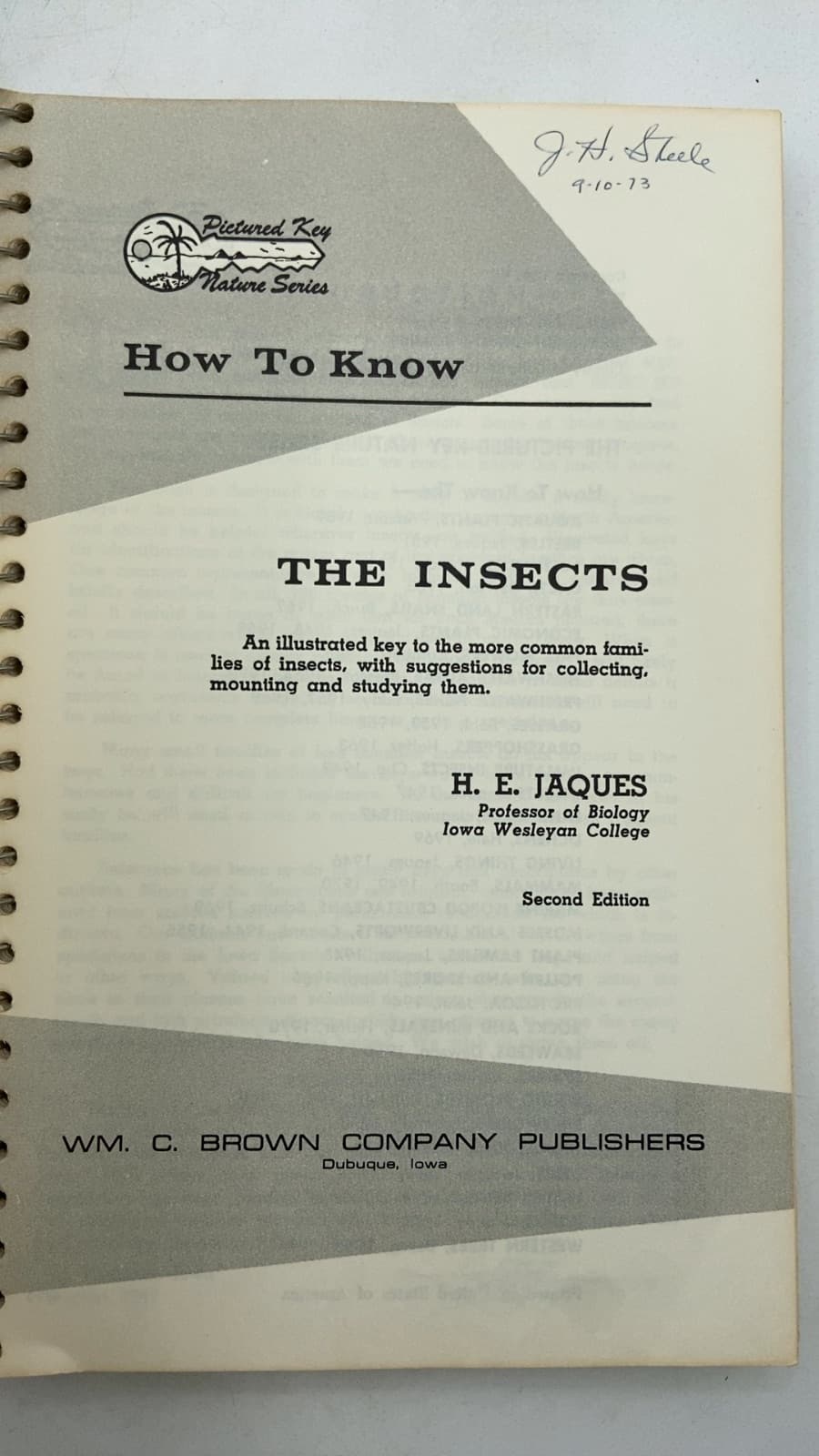 How to Know the Insects by H. E. Jaques - title page
