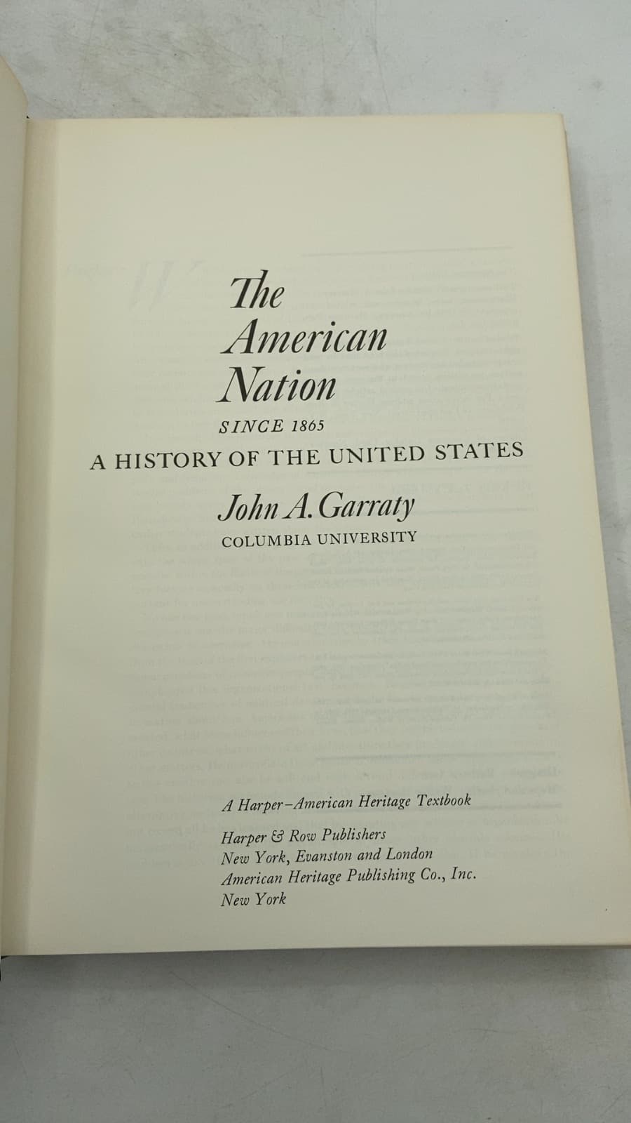 The American Nation Since 1865: A History of the United States by John A. Garraty - title page