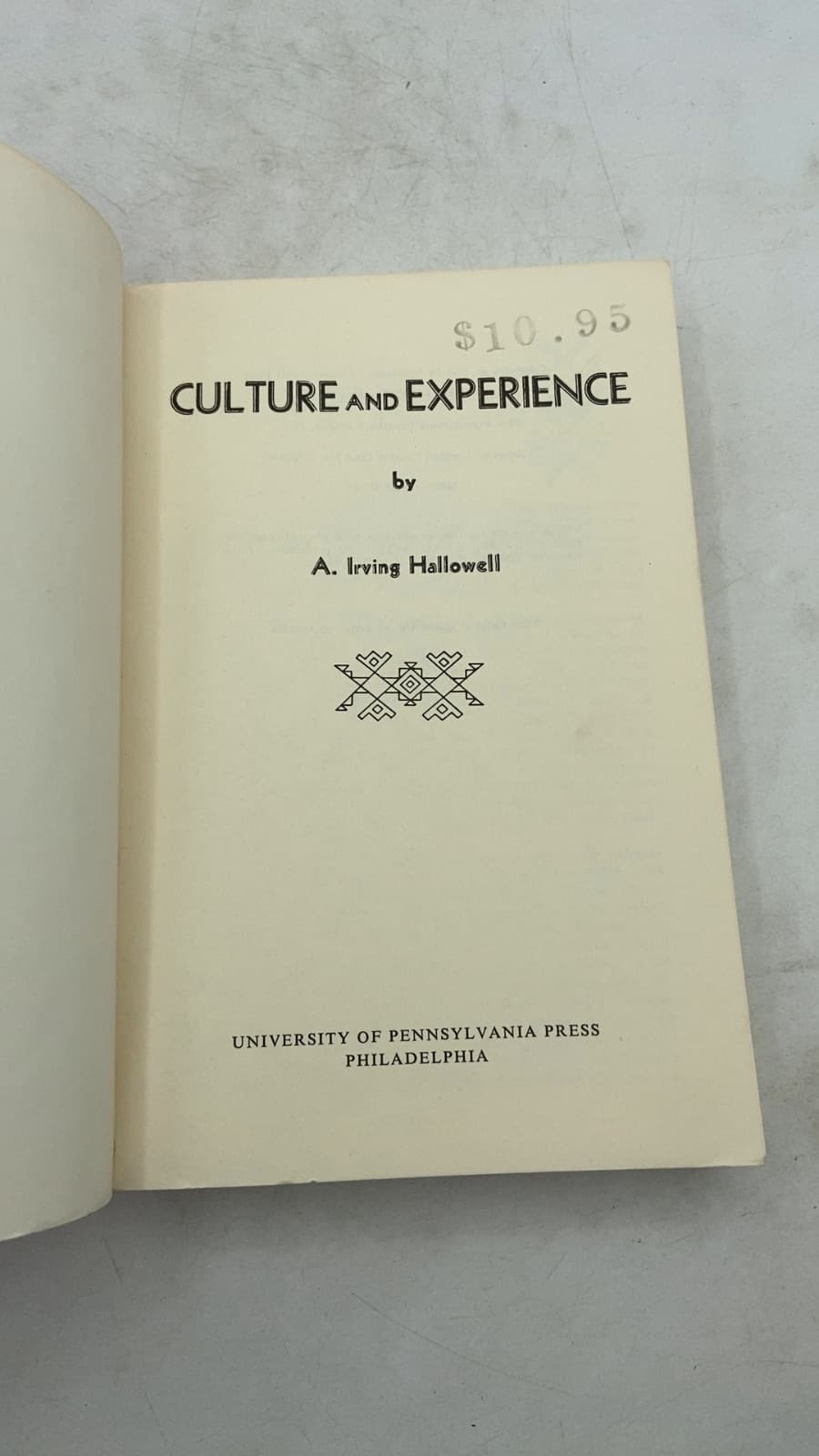 Culture & Experience by A. Irving Hallowell - title page