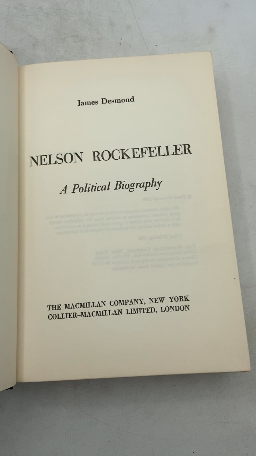 NELSON ROCKEFELLER A Political Biography by James Desmond - title page