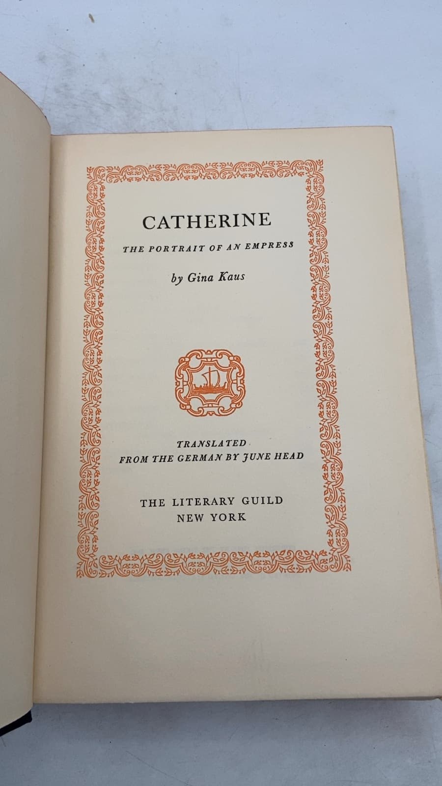 Catherine: The Portrait of an Empress by Gina Kaus - title page