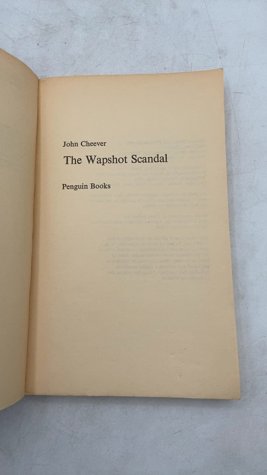 The Wapshot Scandal by John Cheever - title page