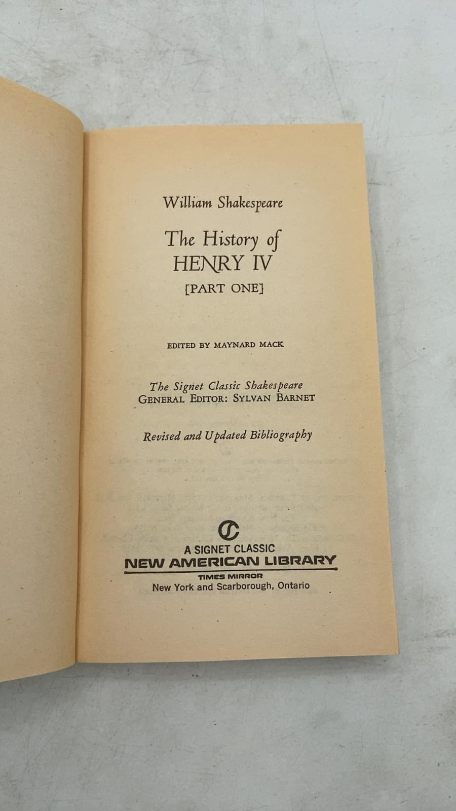 Henry IV, Part I by William Shakespeare - title page