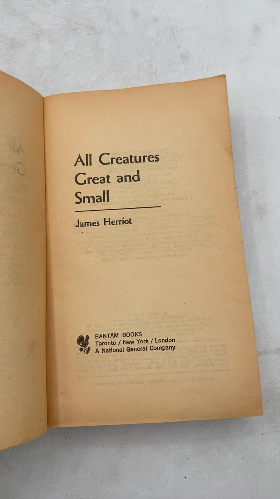 All Creatures Great and Small by James Herriot - title page