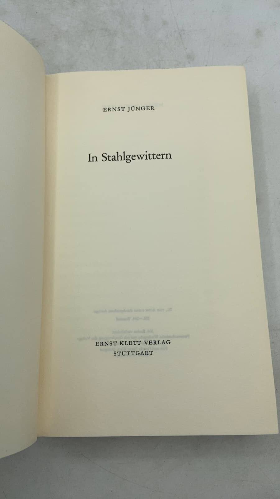 In Stahlgewittern by Ernst Jünger - title page