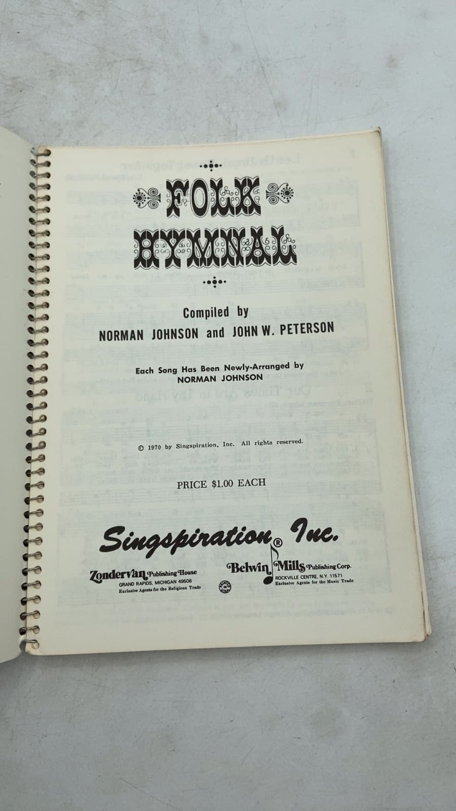 Folk Hymnal by Norman Johnson and John W. Peterson - title page