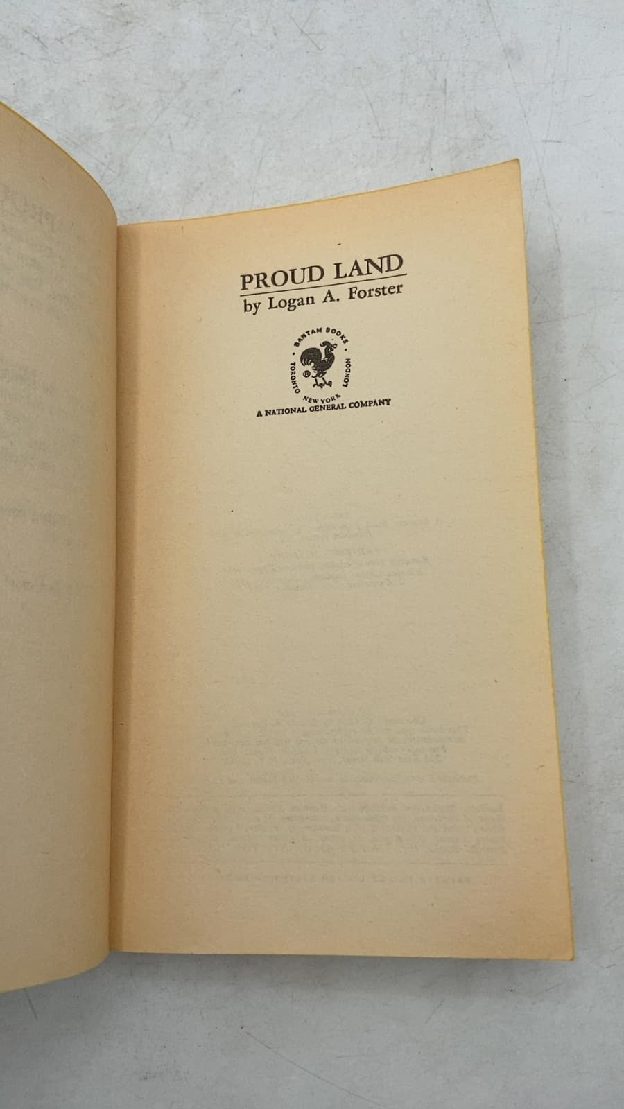 Proud Land by Logan A. Forster - title page