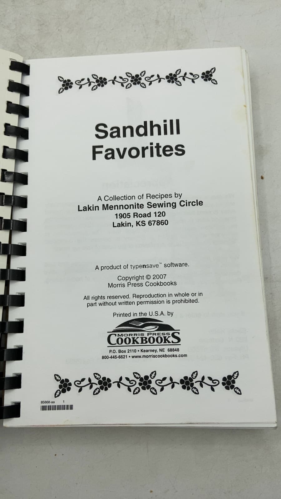 Sandhill Favorites by Lakin Mennonite Sewing Circle - title page