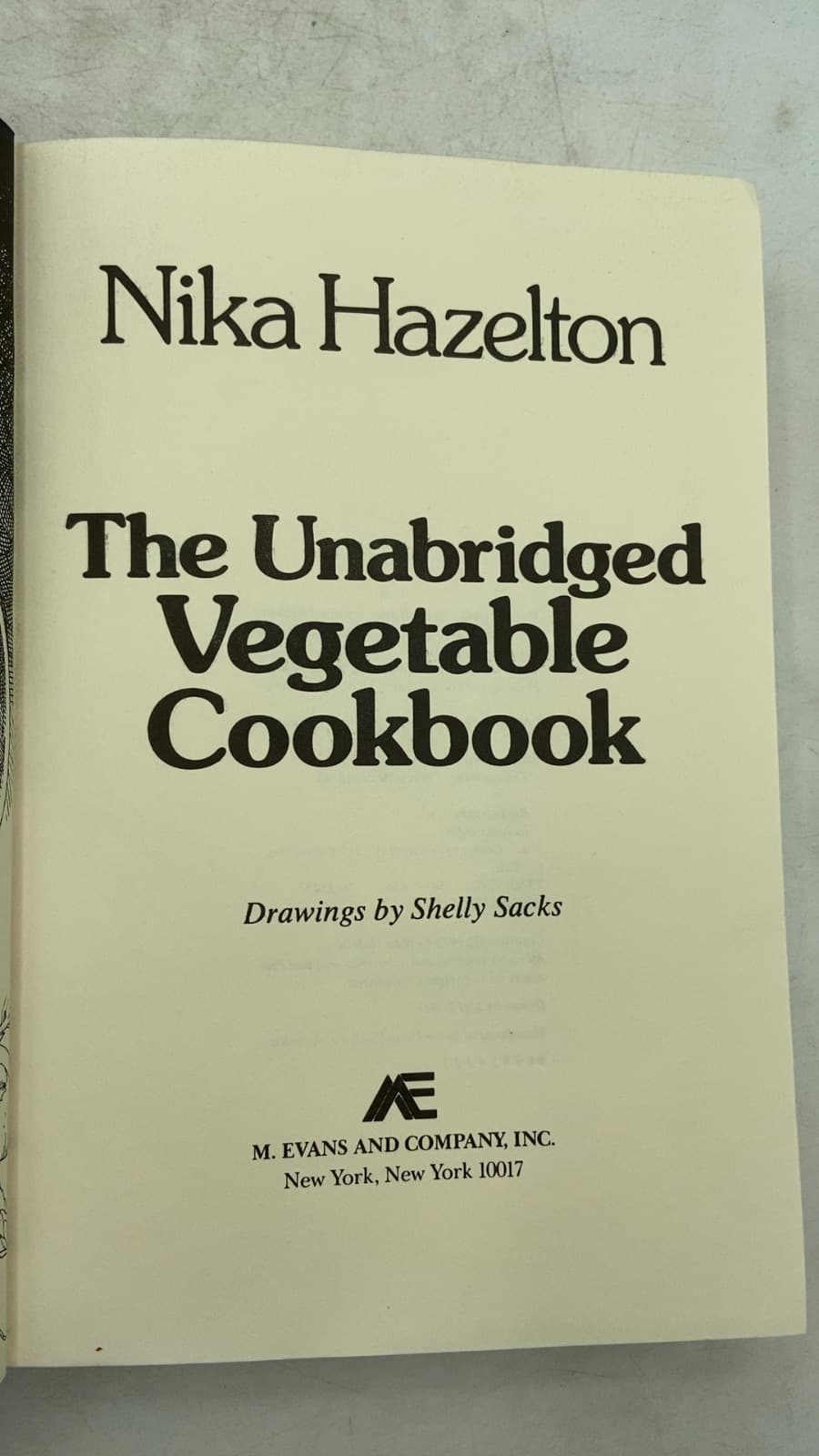 The Unabridged Vegetable Cookbook by Nika Hazelton - title page