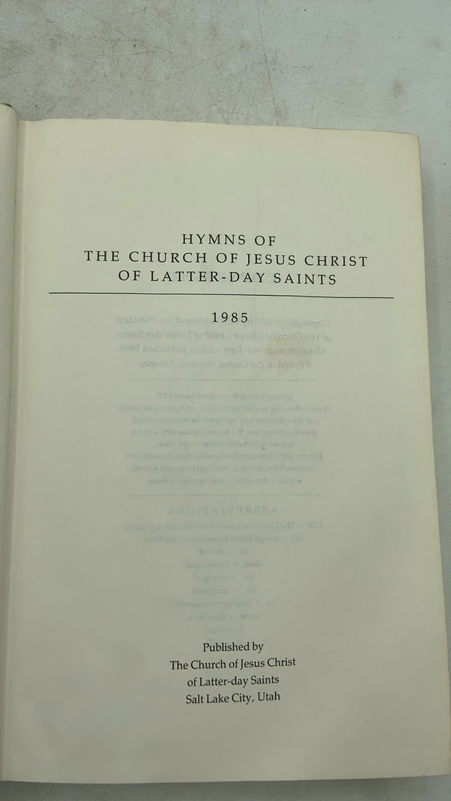 Hymns of The Church of Jesus Christ of Latter-day Saints - title page