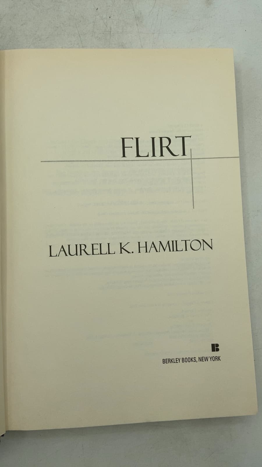 Flirt by Laurell K. Hamilton - title page