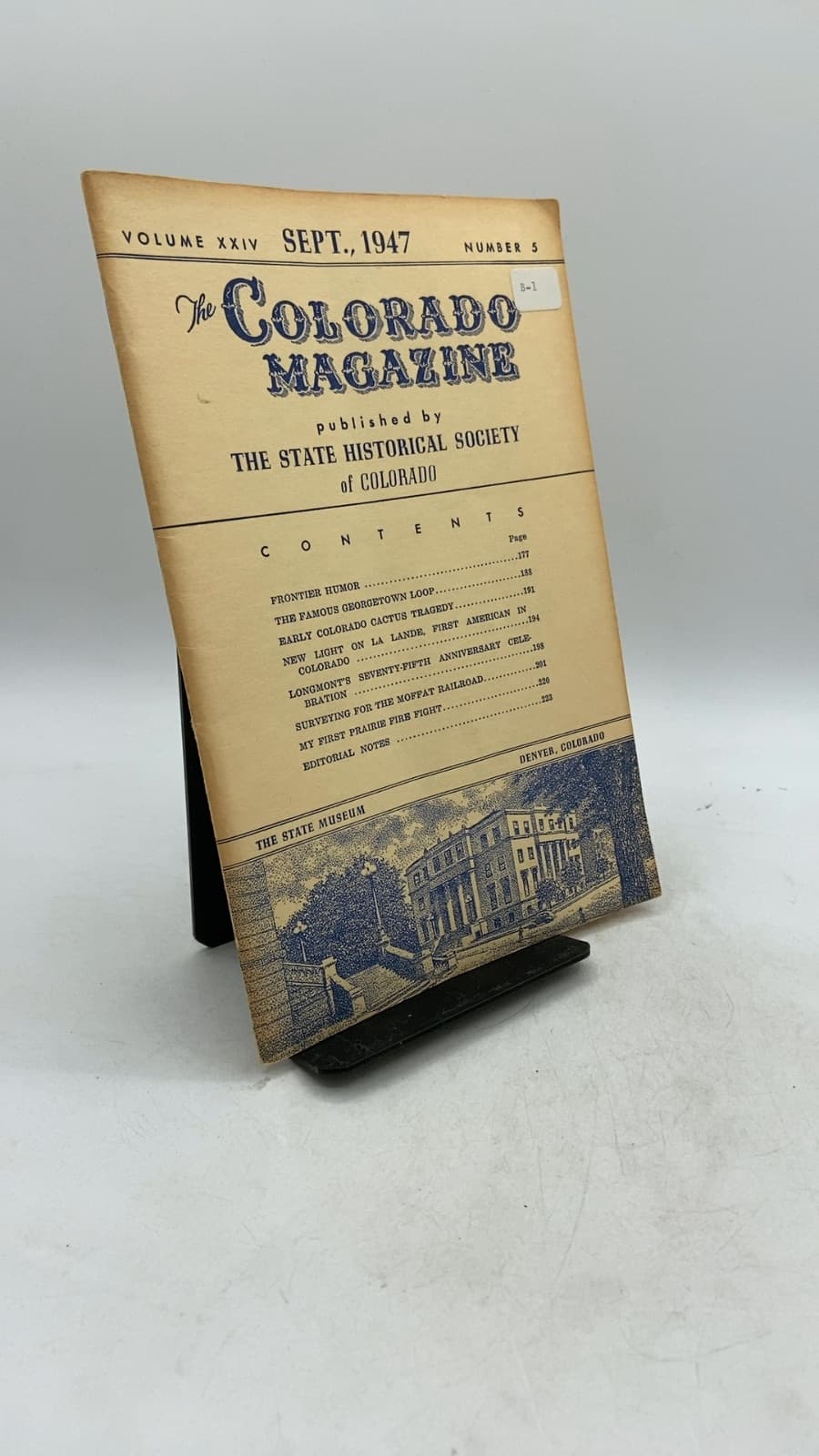 The Colorado Magazine, Vol. XXIV, No. 5 by LeRoy R. Hafen (Editor) - front cover