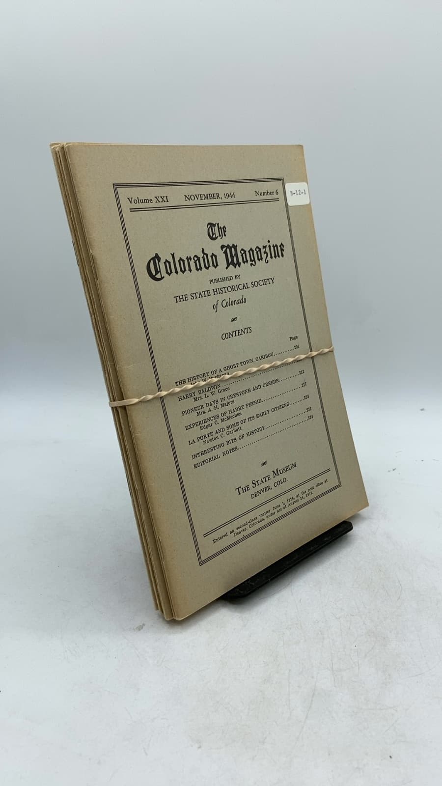 The Colorado Magazine, Volume XXI (Numbers 1-6) by The State Historical Society of Colorado - front cover