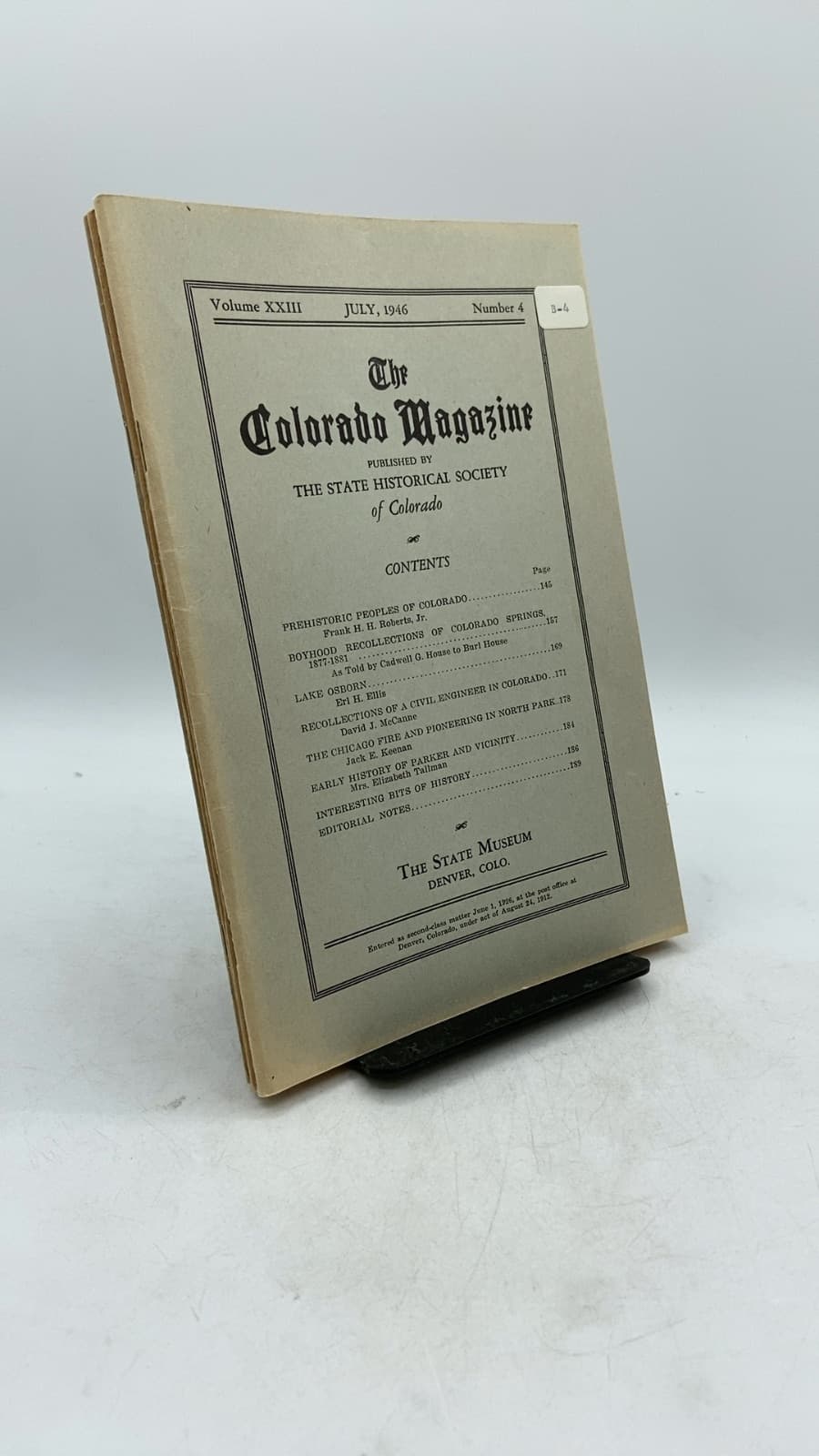 The Colorado Magazine, Vol. XXIII, (number 1-4)  by The State Historical Society of Colorado - front cover