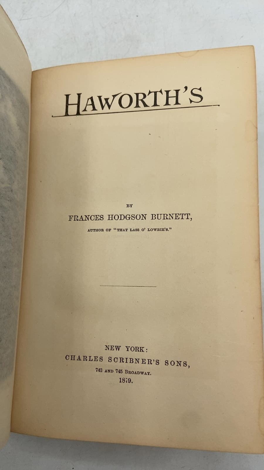 Haworth's by Frances Hodgson Burnett - title page