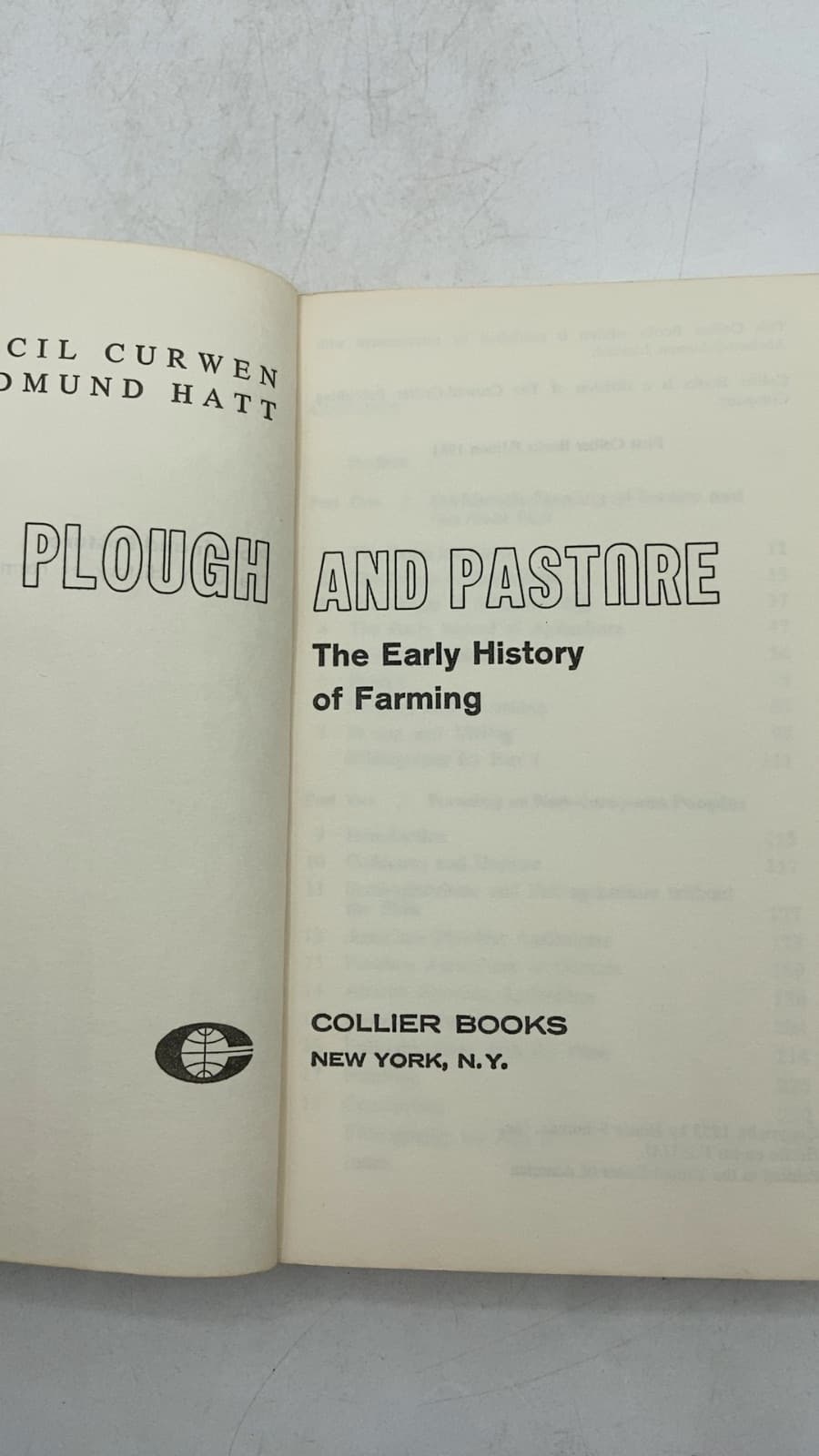 Plough and Pasture: The Early History of Farming by E. Cecil Curwen and Gudmund Hatt - title page