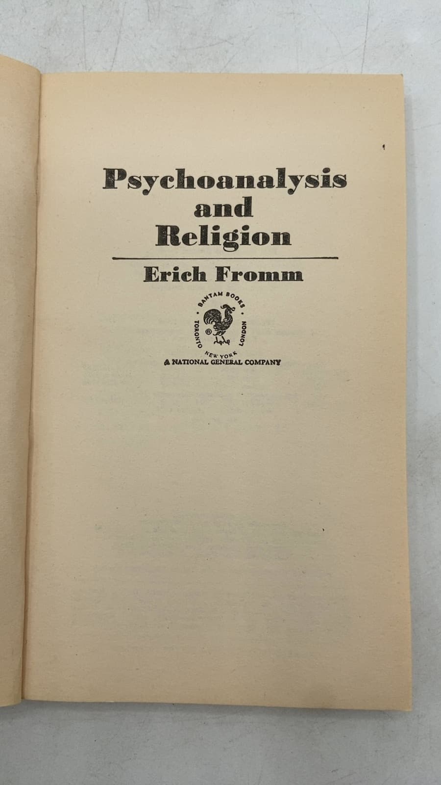 Psychoanalysis and Religion by Erich Fromm - title page