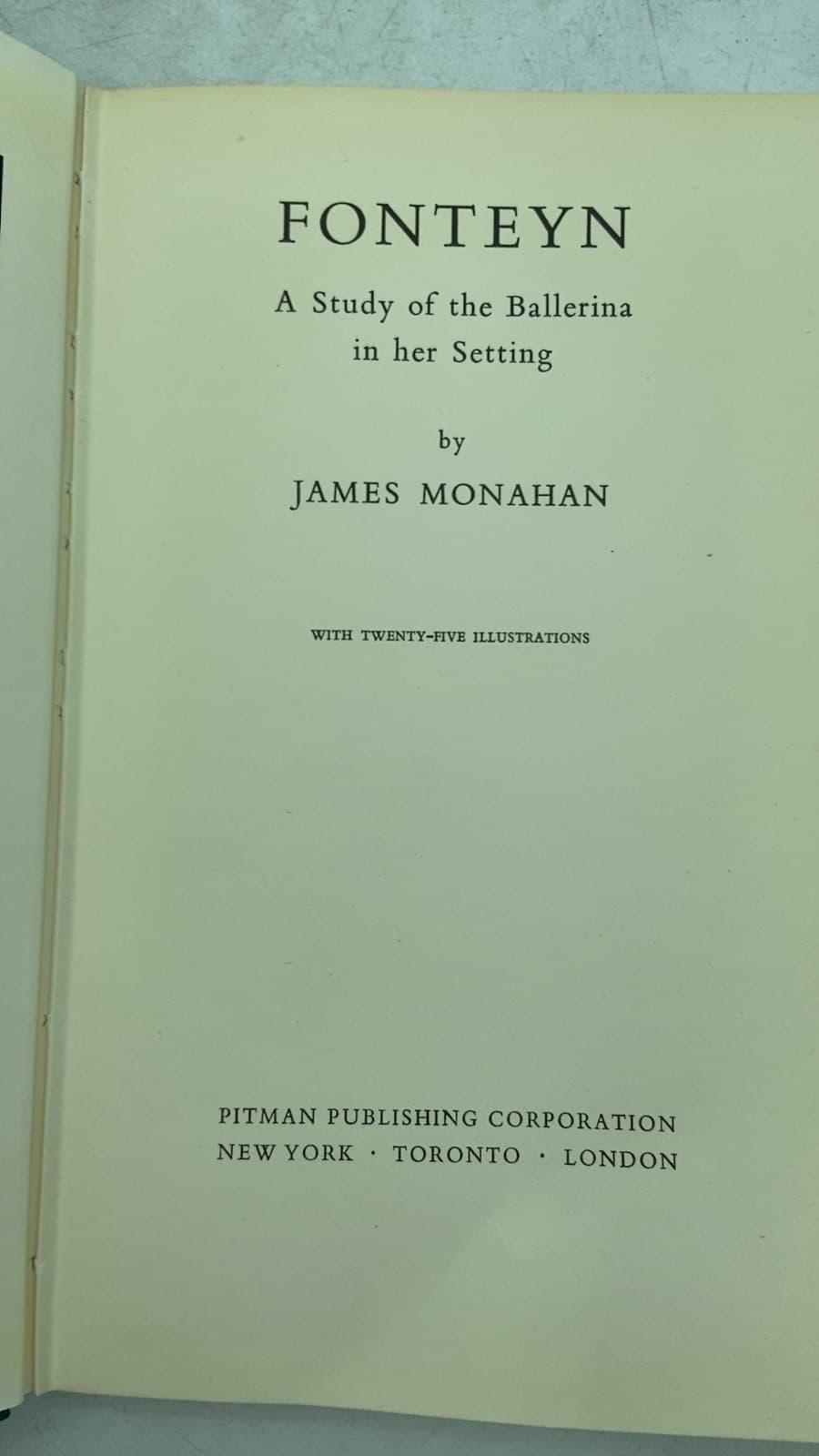 FONTEYN A Study of the Ballerina in her Setting by James Monahan - title page