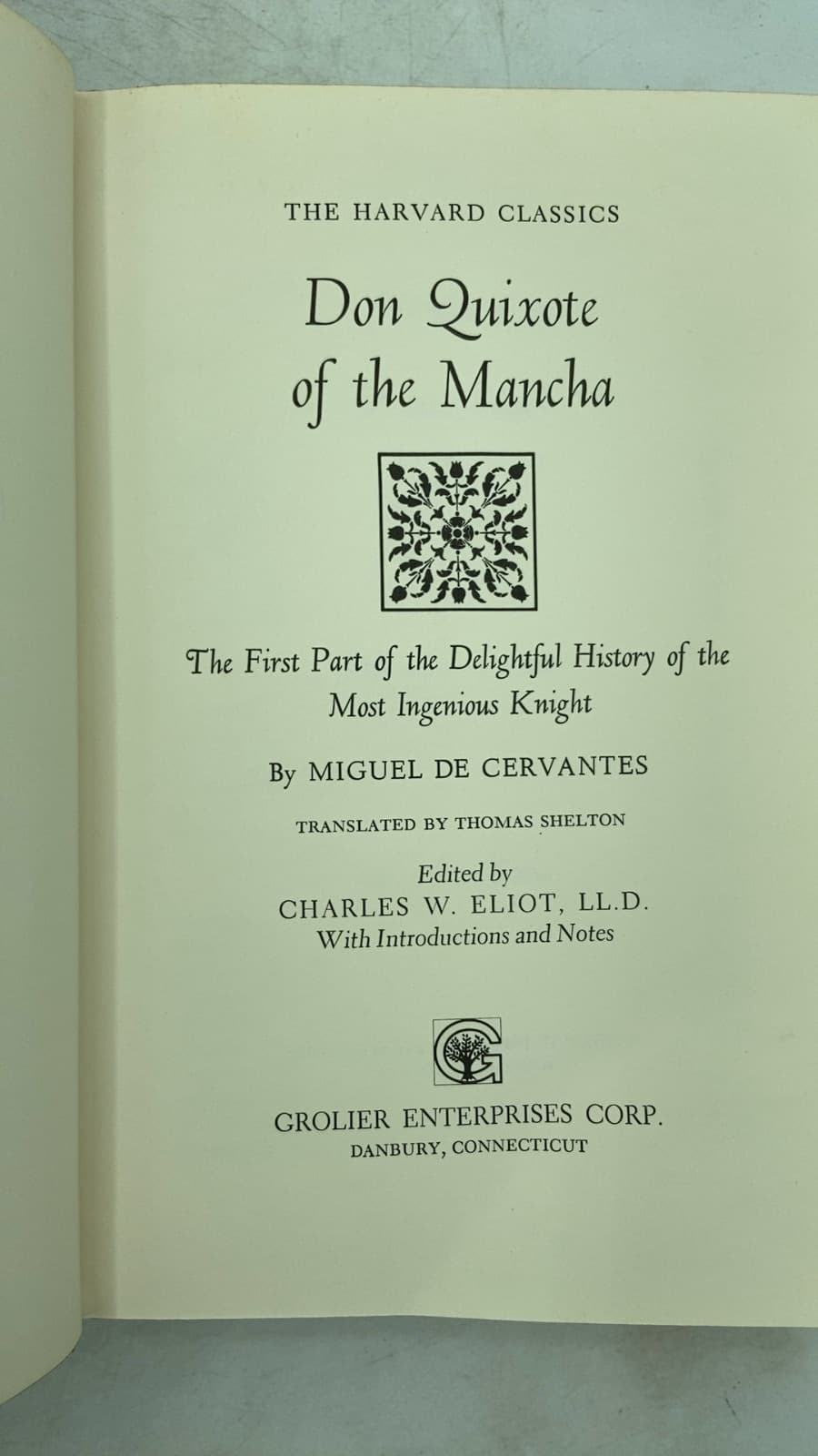 Don Quixote of the Mancha by Miguel de Cervantes - title page