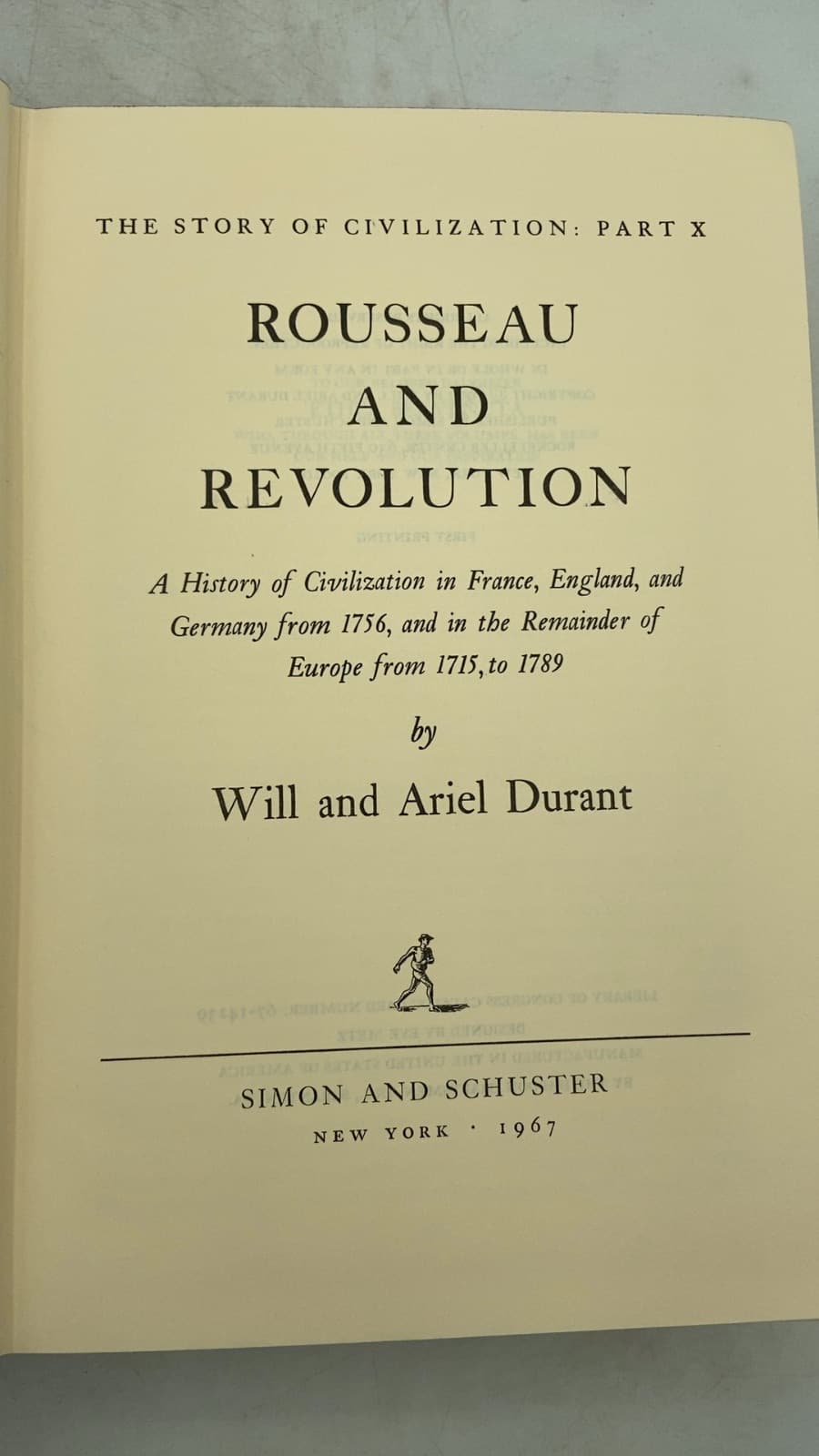 Rousseau and Revolution by Will and Ariel Durant - title page
