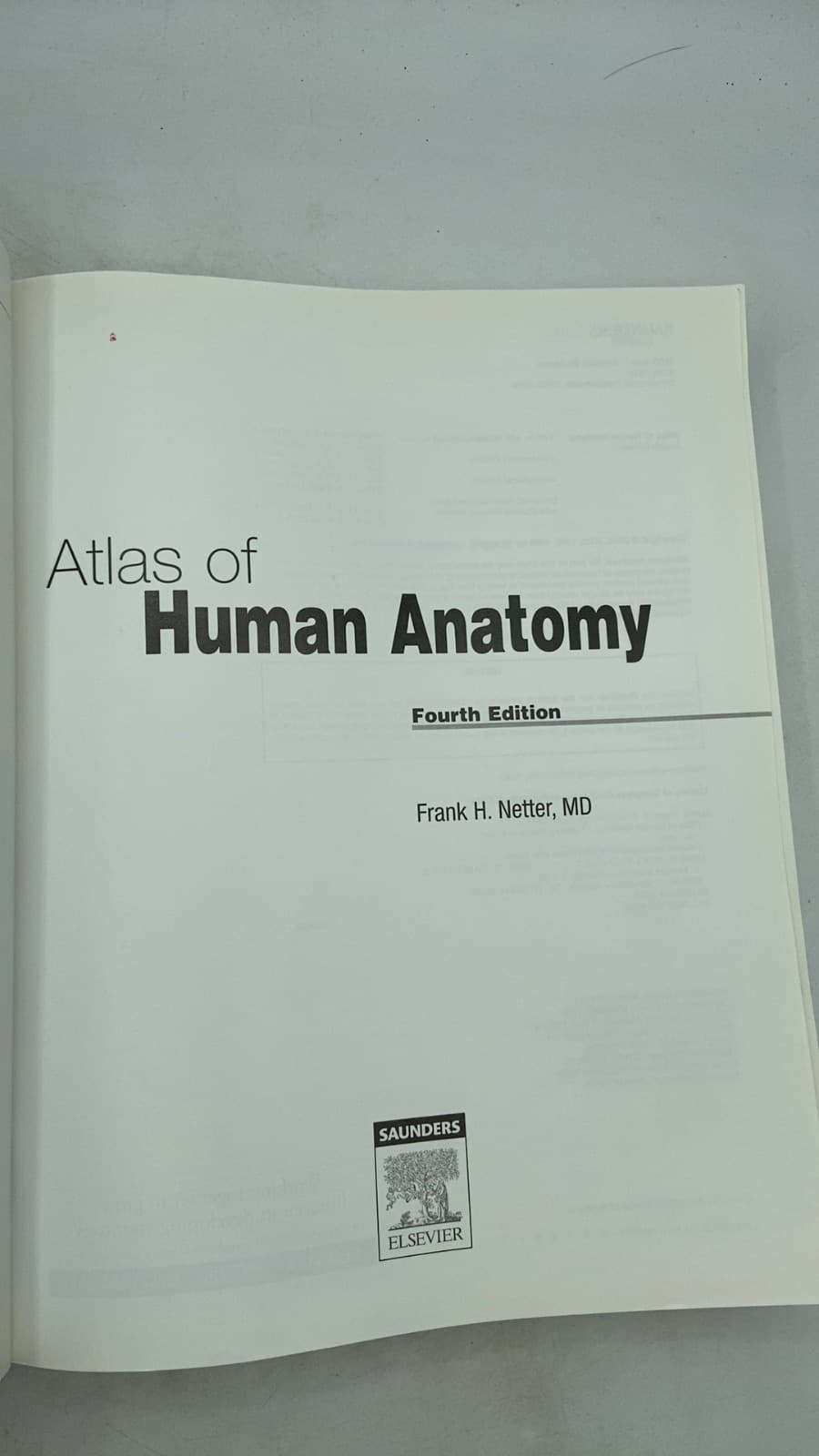 Atlas of Human Anatomy by Frank H. Netter, MD - title page