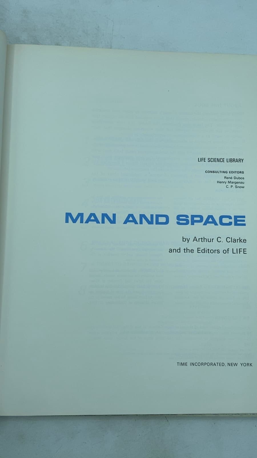 MAN AND Space by Arthur C. Clarke and the Editors of LIFE - title page