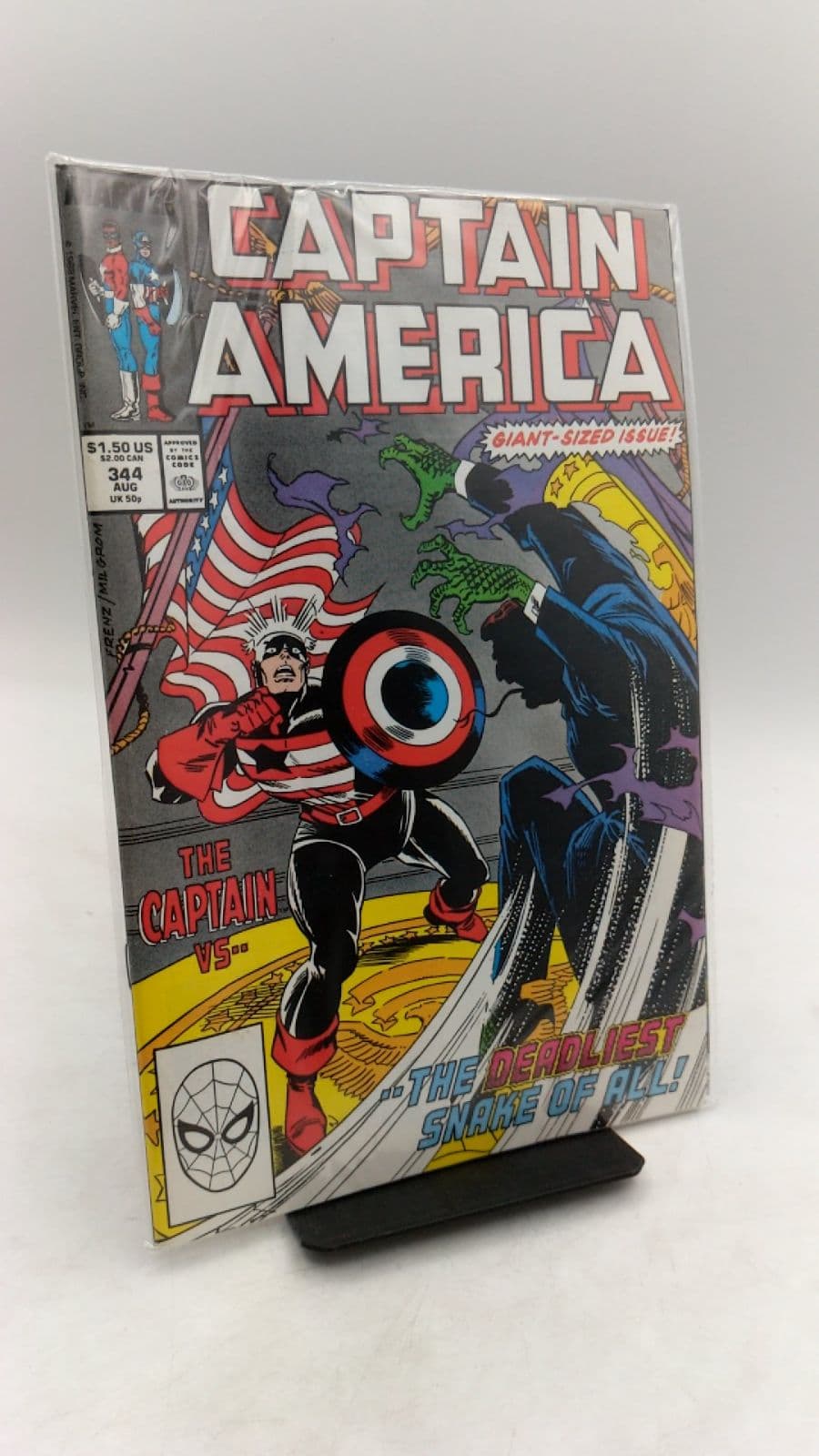 Captain America #344 by Ron Frenz; Al Milgrom - front cover