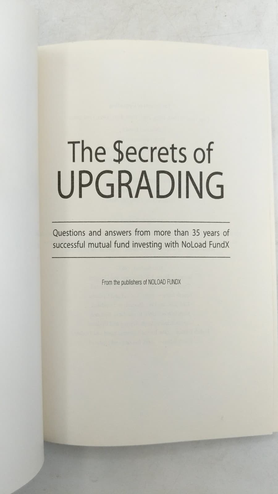 The $ecrets of UPGRADING - title page