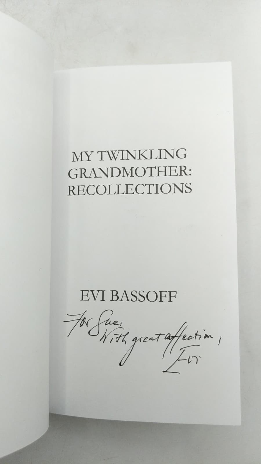 MY Twinkling Grandmother: Recollections by EVI Bassoff - title page