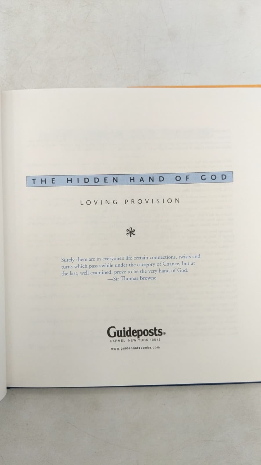 The Hidden Hand of God: Loving Provision - title page