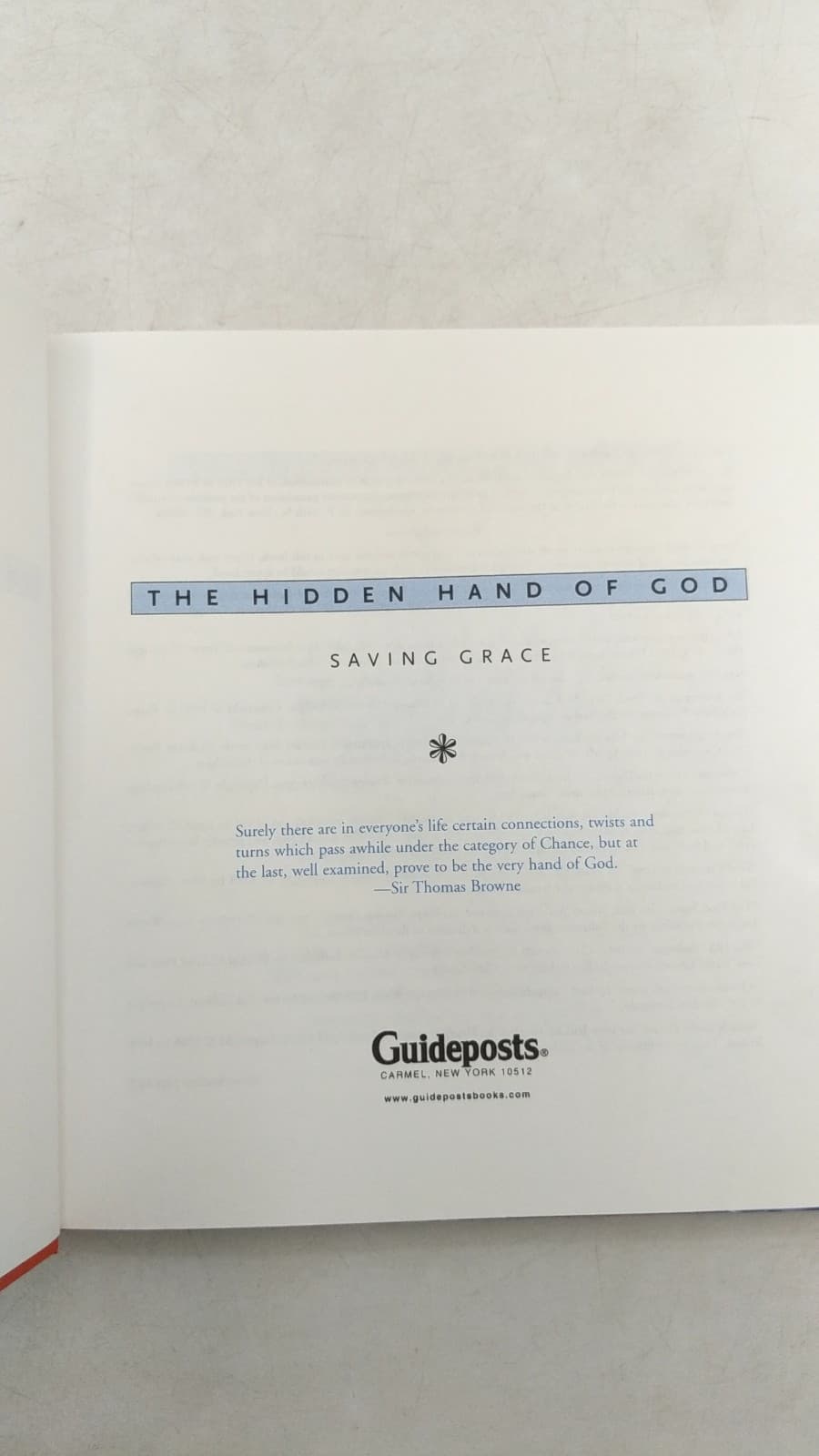 The Hidden Hand of God: Saving Grace - title page