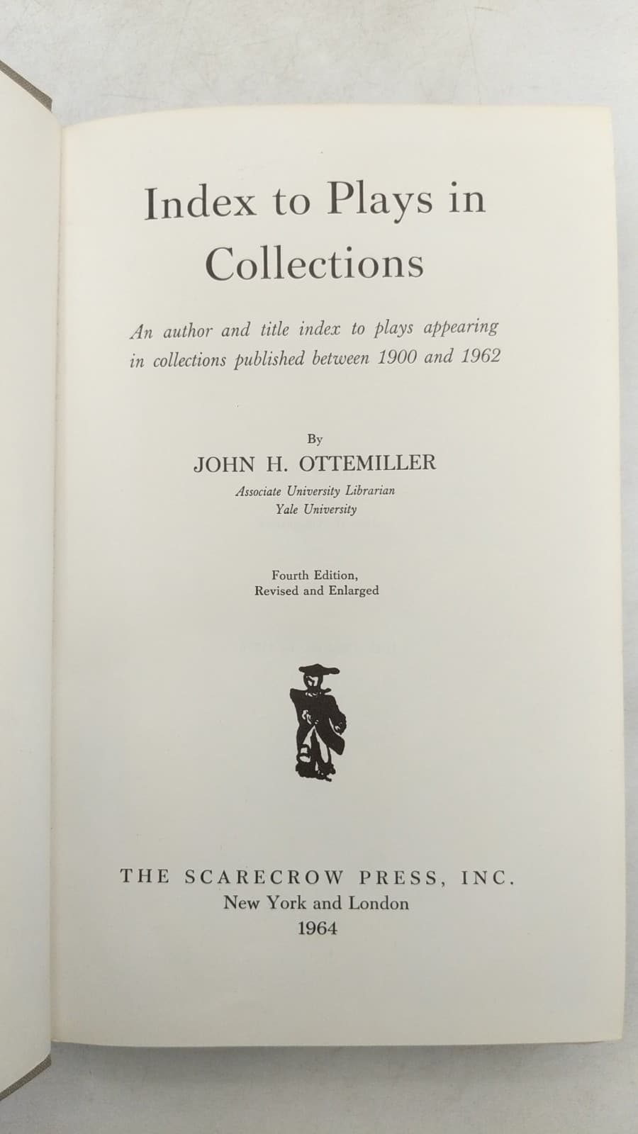 Index to Plays in Collections by John H. Ottemiller - title page