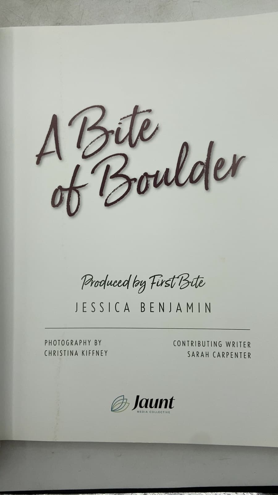 A Bite of Boulder by Jessica Benjamin - title page