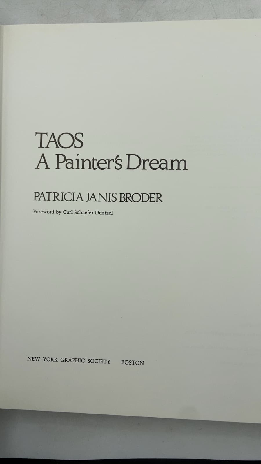 Taos: A Painter's Dream by Patricia Janis Broder - title page