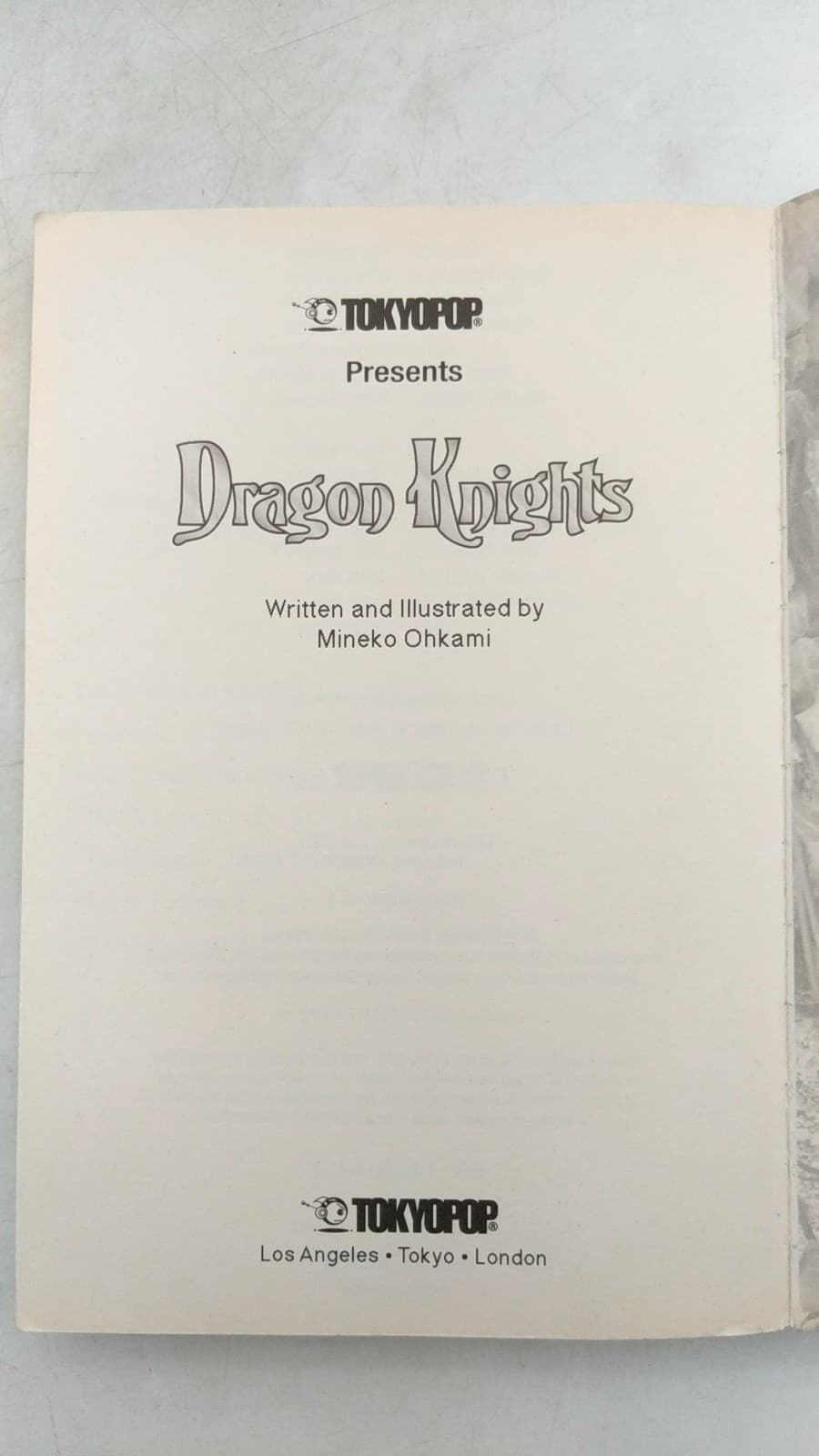 Dragon Knights Volumes 2, 7, 15 by Mineko Ohkami - title page