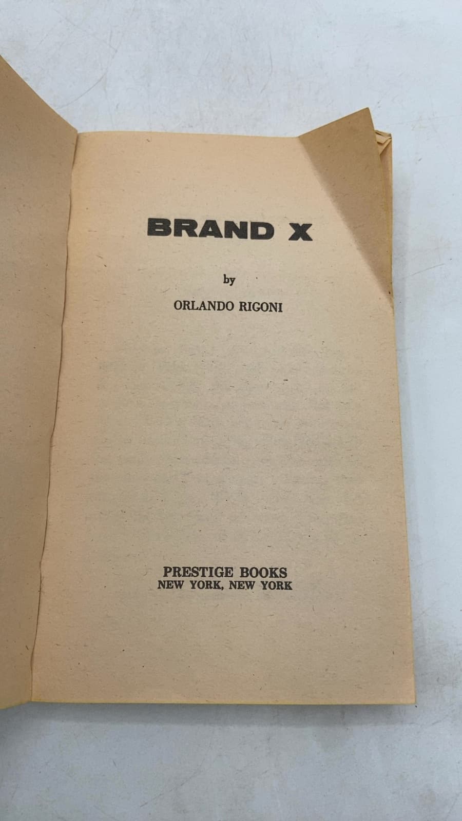 Brand X by Orlando Rigoni - title page