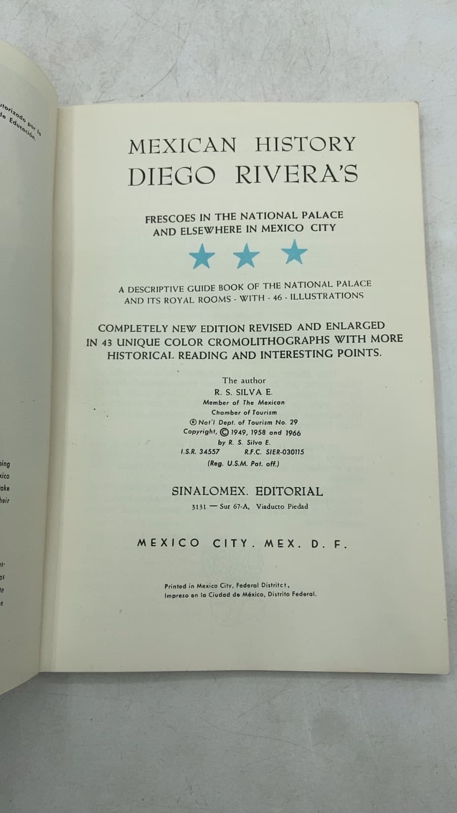 Official Guide Book to Diego Rivera's by R. S. Silva E. - title page