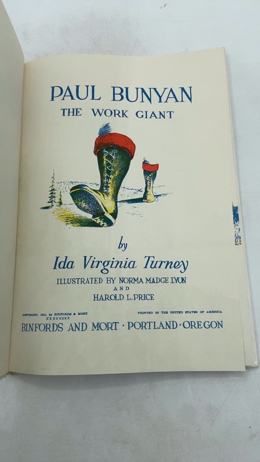 Paul Bunyan THE Work Giant by Ida Virginia Turney - title page